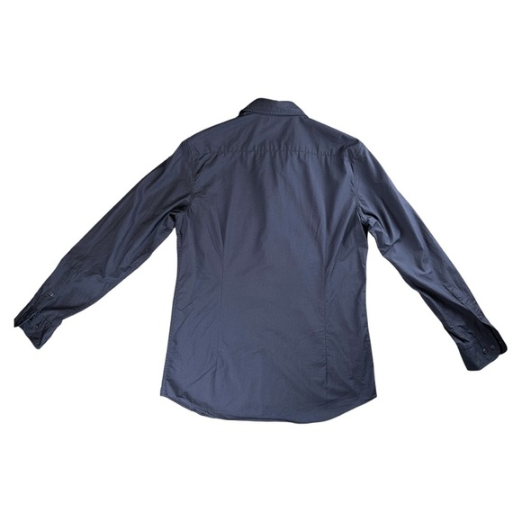 Massimo Dutti Men’s 100% Cotton Button Up Shirt In Dark Blue Size Large - Picture 7 of 9